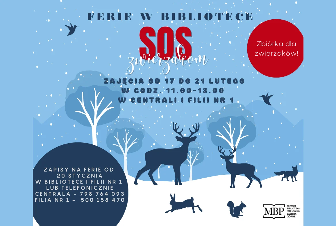 Ferie w bibliotece tym razem pod hasłem SOS Zwierzakom