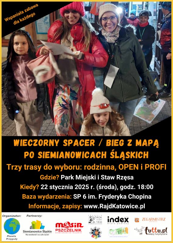 Wieczorny spacer z mapą po Siemianowicach – bieg i marsz dla każdego!