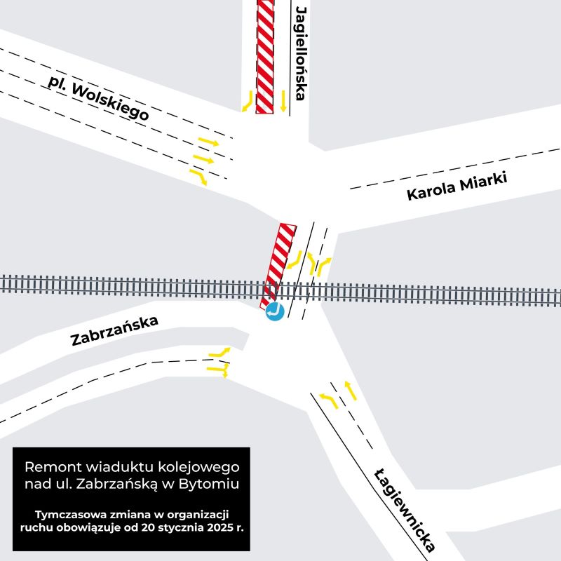Prace przy wiadukcie nad ul. Zabrzańską – zmiany w ruchu!