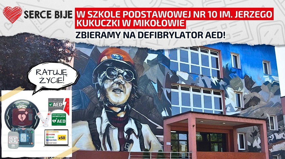 Twoja wpłata może uratować życie! Trwa zbiórka na AED w SP 10 w Mikołowie