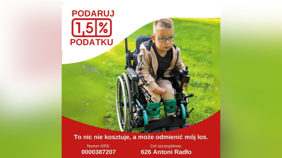 5-letni Antoś potrzebuje Twojej pomocy w walce o sprawność