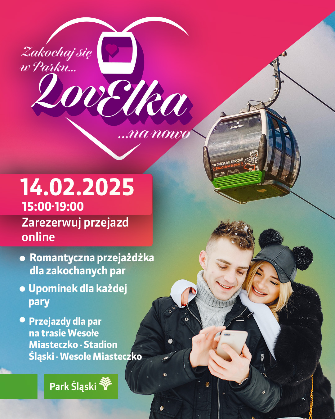 Kolejka Elka w walentynkowej odsłonie: widoki i drobne niespodzianki