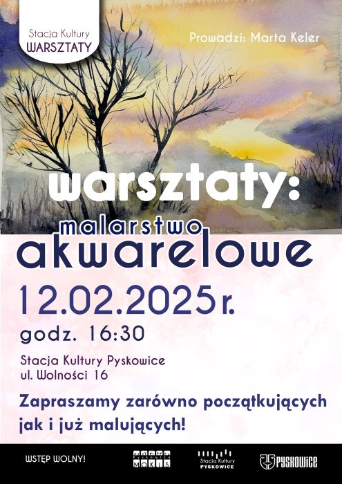 Przed nami warsztaty akwarelowe w Stacji Kultury Pyskowice