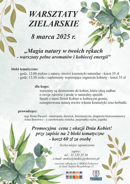 Magia Natury w Twoich Rękach: zielarskie warsztaty z okazji Dnia Kobiet w Pyskowicach