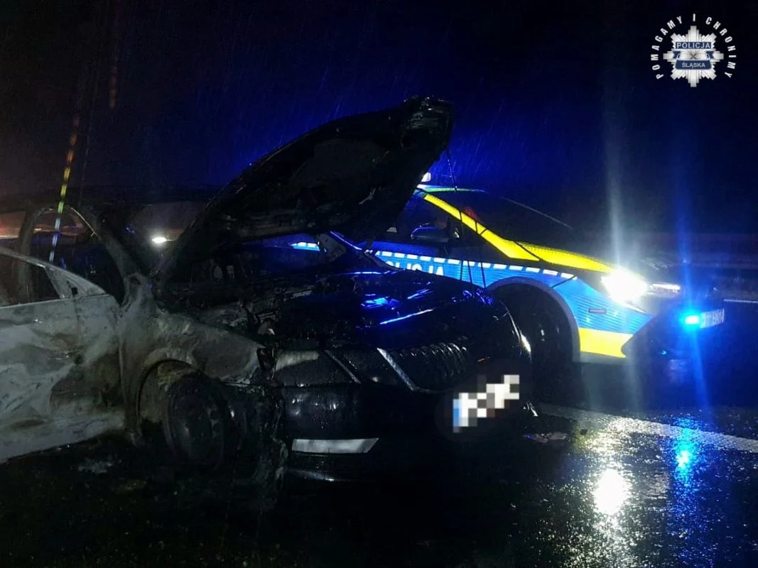 Pożar samochodu na A4 w Mysłowicach w kierunku Wrocławia – utrudnienia w ruchu!