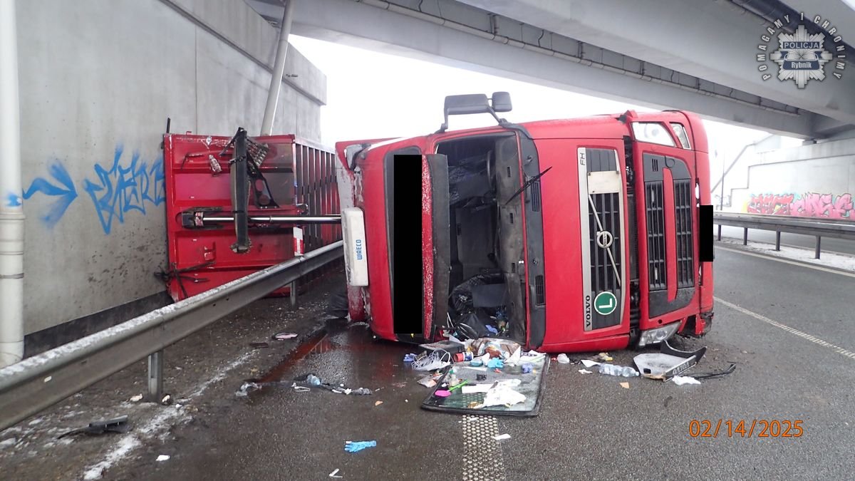 Śmiertelny wypadek w Rybniku – ciężarówka uderzyła w wiadukt