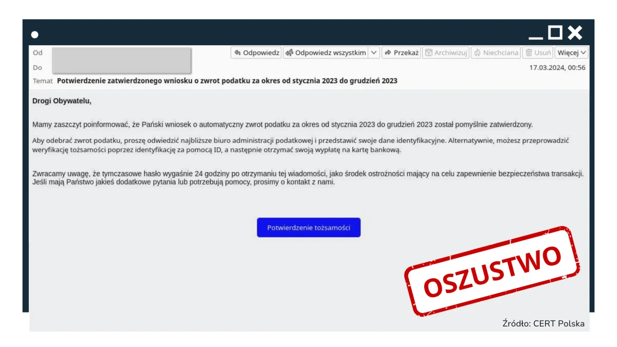 Oszustwa „na zwrot podatku” i „rozliczenie PIT” – jak się przed nimi chronić?