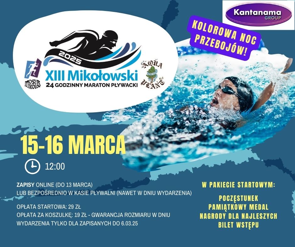 XIII Mikołowski 24-godzinny Maraton Pływacki – zapisz się już teraz!