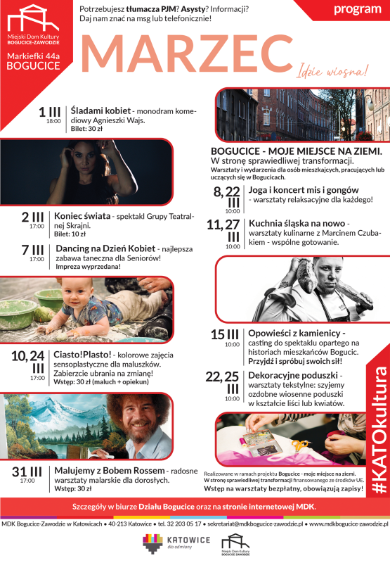 Marzec w MDK Bogucice – teatr, warsztaty i kreatywne spotkania!