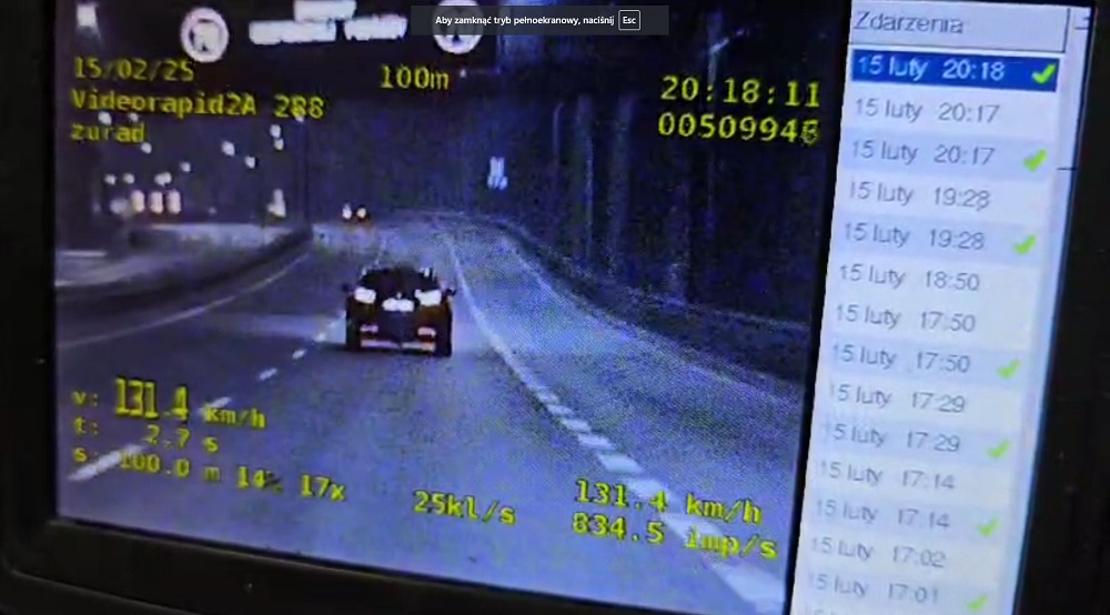Pirat drogowy na DTŚ w Zabrzu – pędził 131 km/h, dostał srogi mandat!