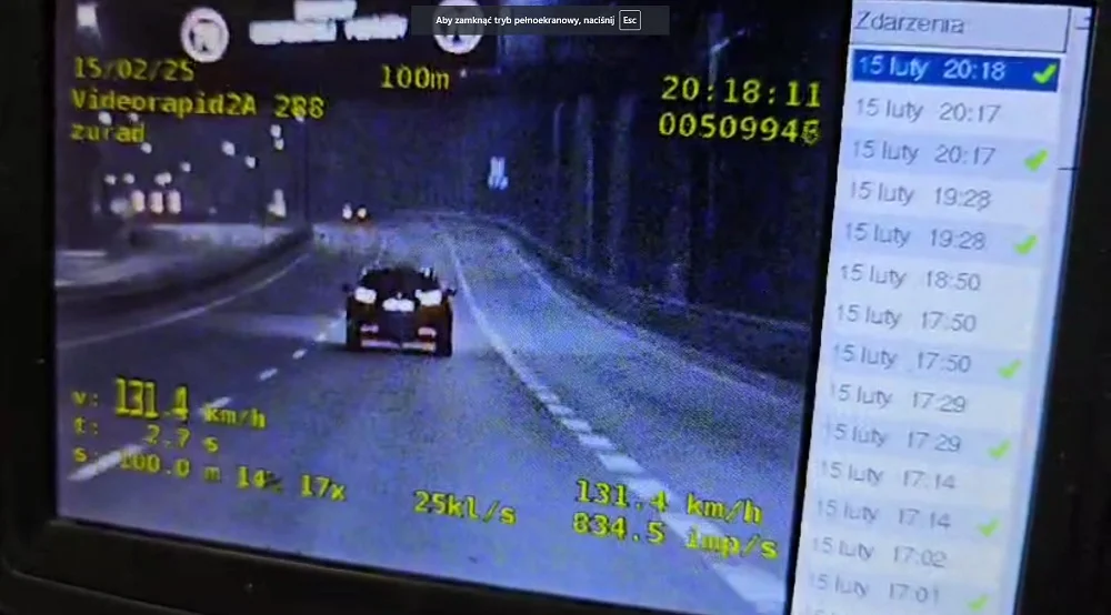 Pirat drogowy na DTŚ w Zabrzu – pędził 131 km/h, dostał srogi mandat!