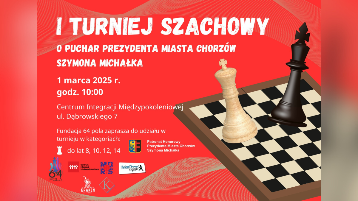 I Turniej Szachowy o Puchar Prezydenta Chorzowa – strategiczna rywalizacja już w sobotę!