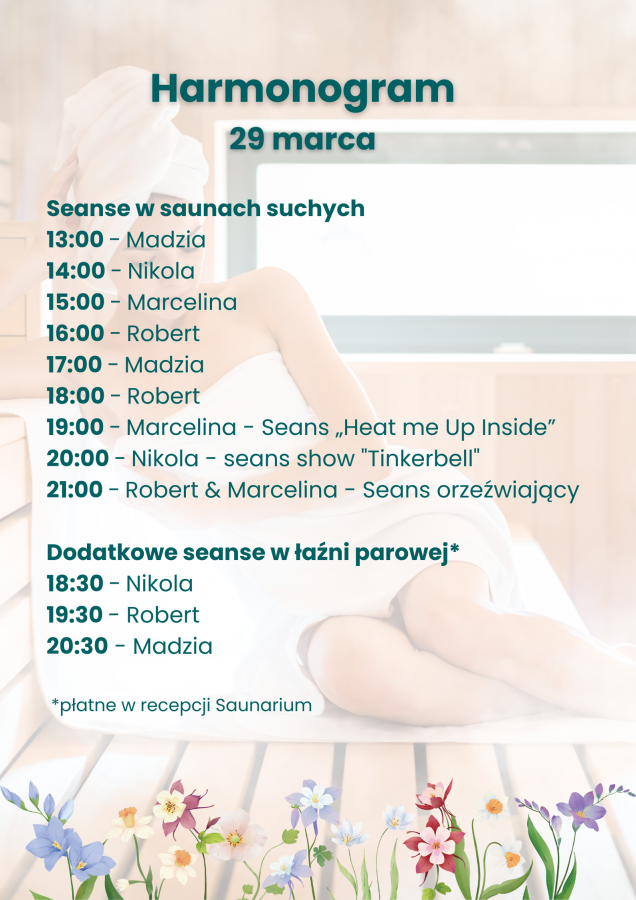 Poczuj wiosnę w Saunarium - unikalne seanse w Aquadromie w Rudzie Śląskiej