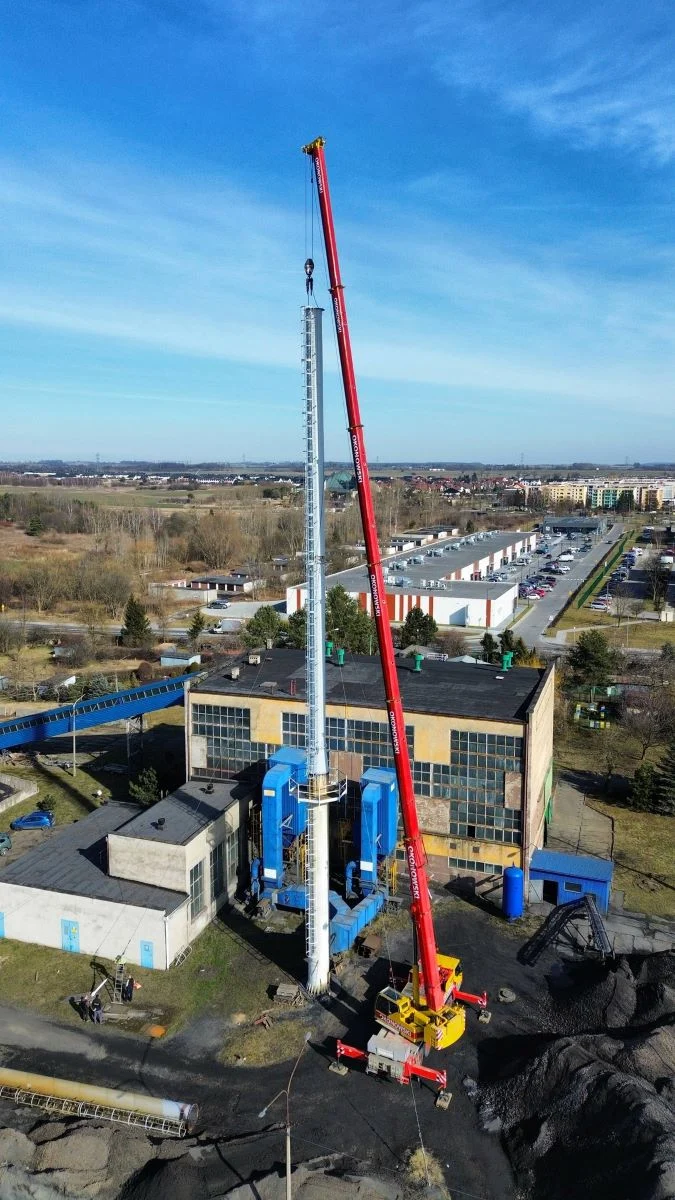 Nowy komin w zakładzie Ciepło Pyskowice: bezpieczeństwo na pierwszym miejscu