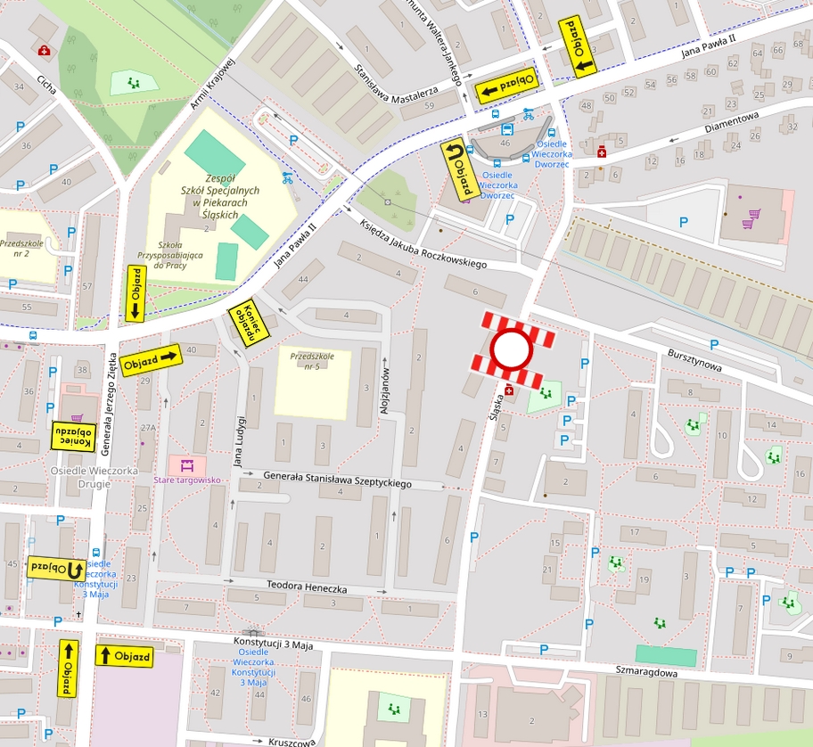 Zmiana organizacji ruchu na ul. Śląskiej w Piekarach Śląskich w dniach 5-7 marca