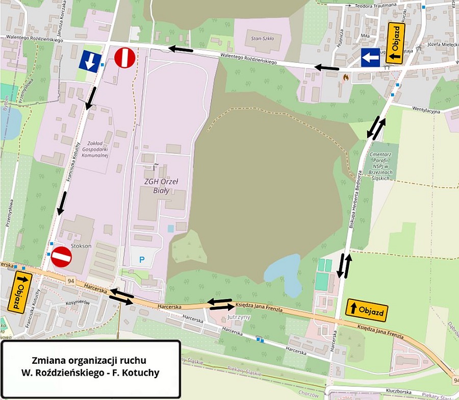 Przebudowa ul. Kotuchy i Roździeńskiego. Zmiany w organizacji ruchu i komunikacji