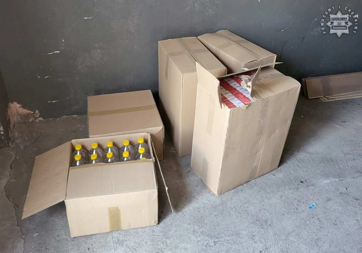 Mundurowi z Sosnowca przejęli papierosy i alkohol bez akcyzy o wartości 45 tysięcy złotych