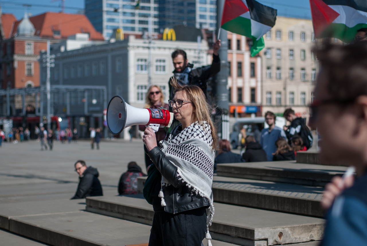 Wolna Palestyna! - sobotni protest na katowickim rynku 2