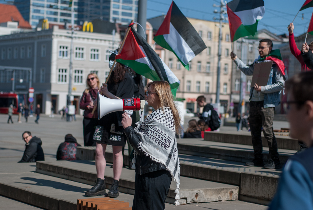 Wolna Palestyna! - sobotni protest na katowickim rynku 6
