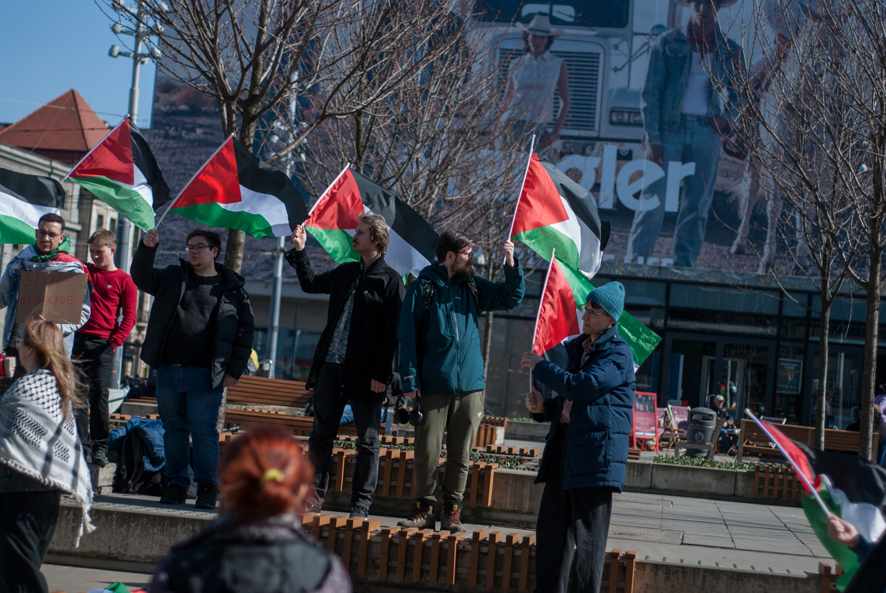 Wolna Palestyna! - sobotni protest na katowickim rynku 8