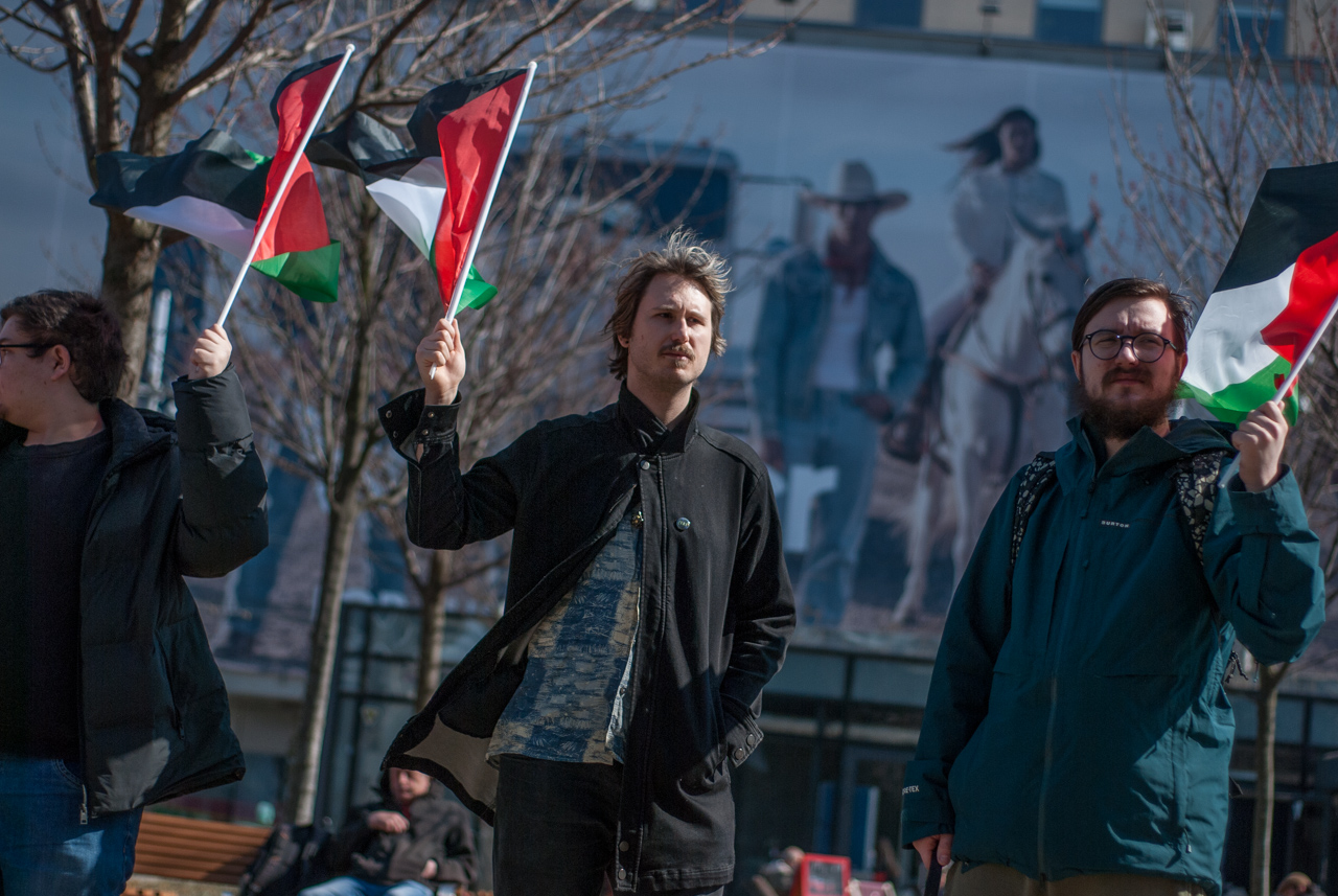 Wolna Palestyna! - sobotni protest na katowickim rynku 15