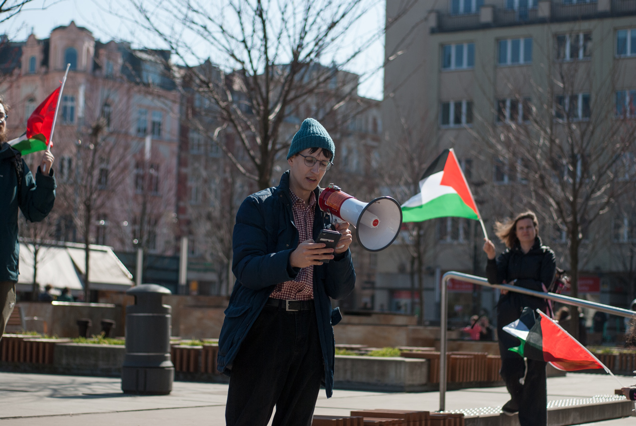 Wolna Palestyna! - sobotni protest na katowickim rynku 30