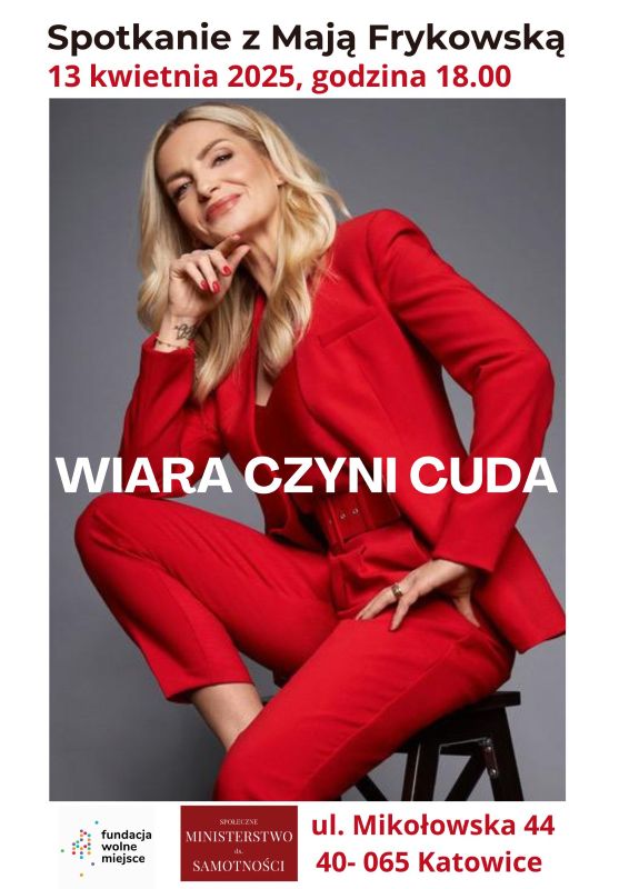 „Pokonaj siebie”. Maja Frykowska w Katowicach opowie o swojej drodze do zmiany