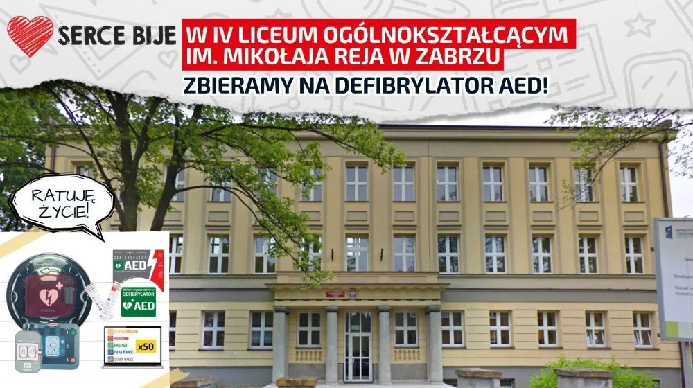 Społeczność IV LO uruchomiła zbiórkę na zakup defibrylatora AED