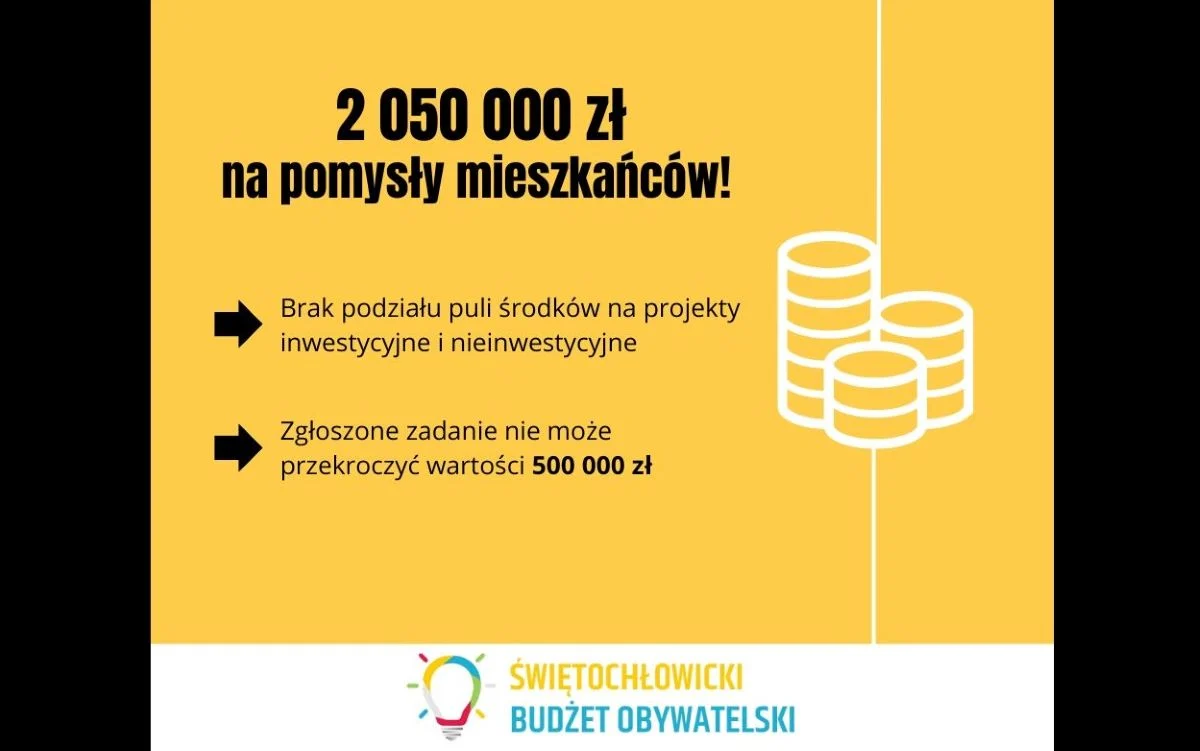 Ponad 2 miliony złotych do rozdysponowania! Ruszył nabór wniosków do BO Świętochłowic
