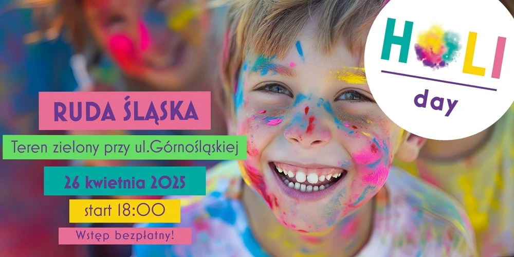 Dzień Kolorów - Holi Day w Rudzie Śląskiej! Czeka na Ciebie kolorowe szaleństwo!