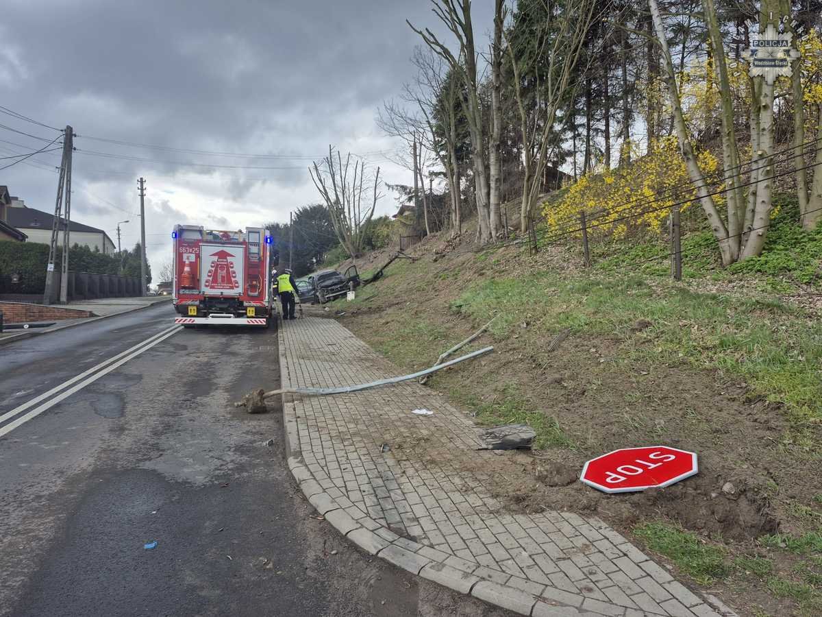 27-latek stracił panowanie nad autem, podróżował z rodziną