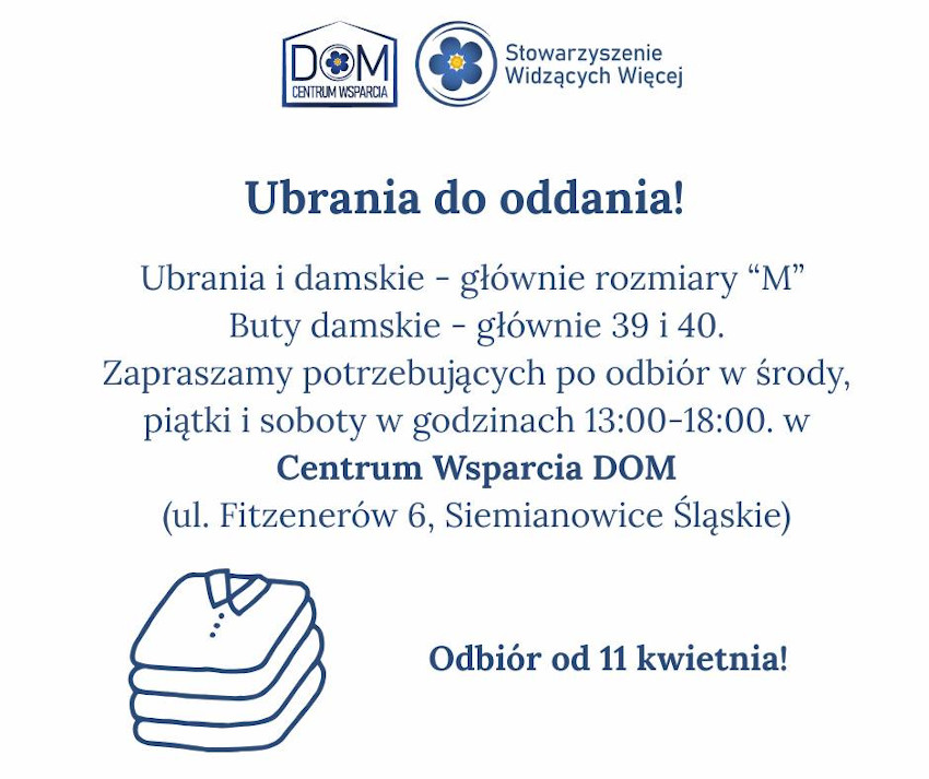 Nowe życie dla ubrań – Centrum DOM wspiera potrzebujących