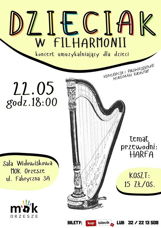 Dzieciak w filharmonii: Bajkowy koncert z harfą już 22 maja