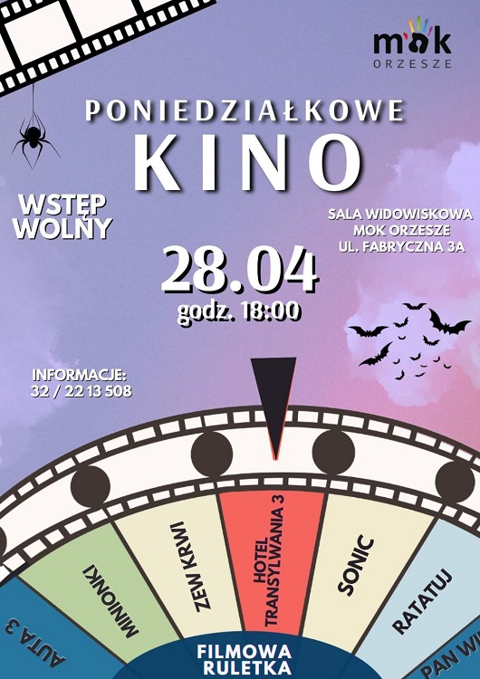 Wieczór filmowy w MOK Orzesze – „Hotel Transylwania 3” już 28 kwietnia!