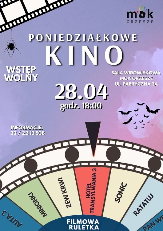 Wieczór filmowy w MOK Orzesze – „Hotel Transylwania 3” już 28 kwietnia!
