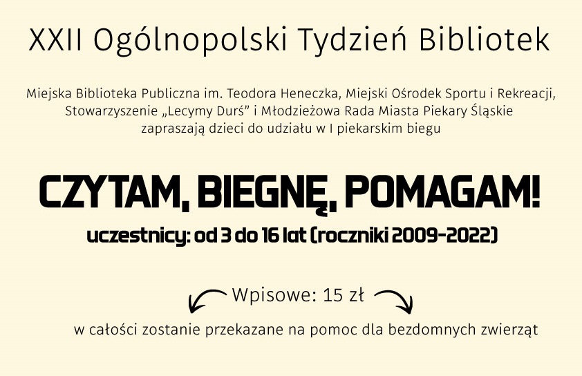 I piekarski bieg „Czytam, biegnę, pomagam!” – ruszają zapisy