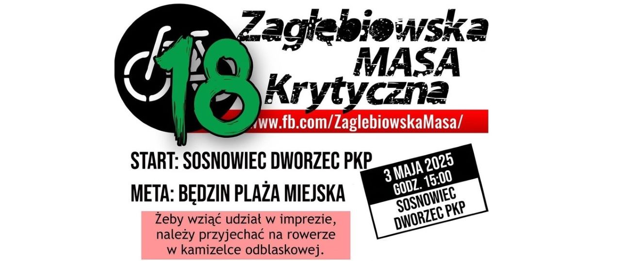 Zagłębiowska Masa Krytyczna –  kierowców czekają utrudnienia