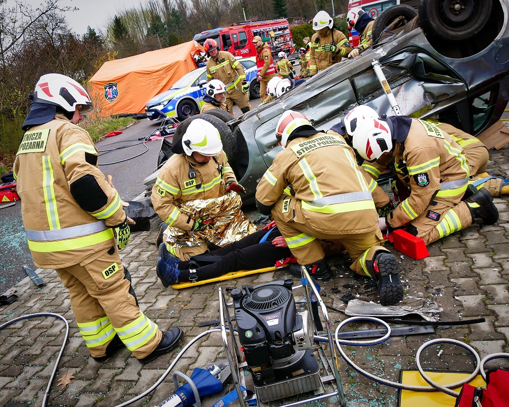 Masowy wypadek i akcja ratunkowa. Tak ćwiczy powiat mikołowski [FOTO]