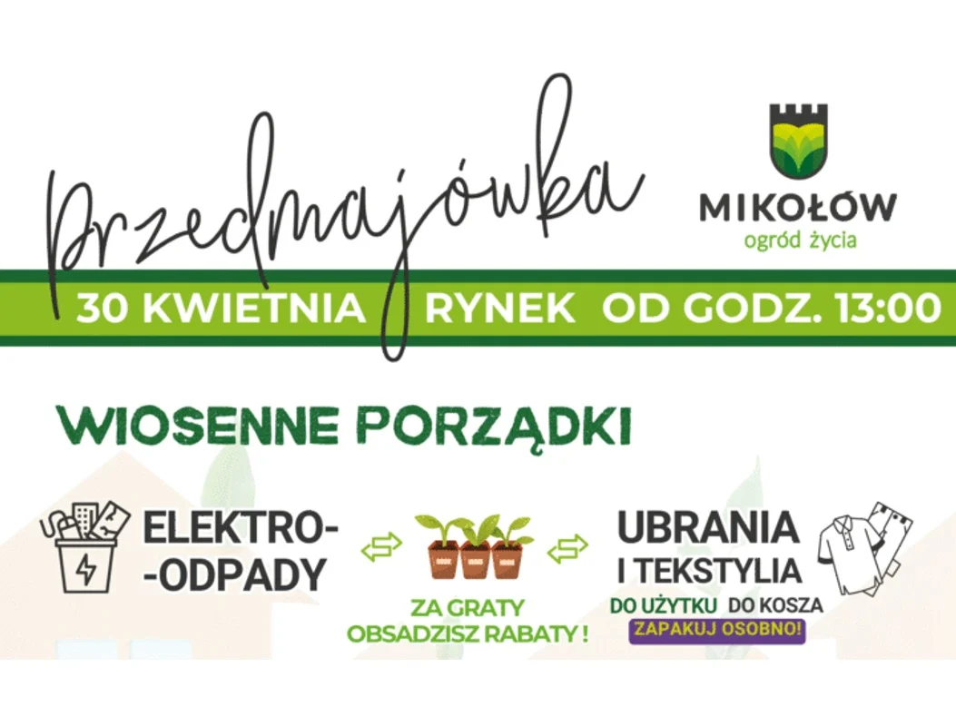 Ekologiczna Przedmajówka w Mikołowie. Sadzonki za elektrośmieci i koncert na Rynku