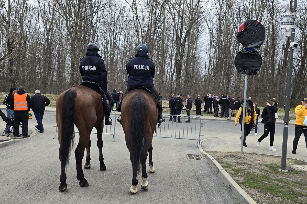 Pirotechnika podczas meczu! Policja interweniowała podczas otwarcia stadionu w Katowicach. 4