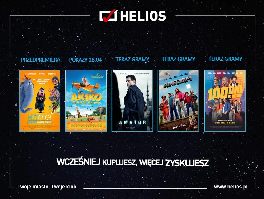 Helios zaprasza na filmowe nowości,  które musisz zobaczyć tej wiosny!