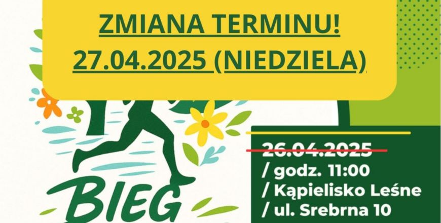 Zmiana terminu Biegu Tropem Wiosny – sportowa zabawa dla dzieci w Zabrzu