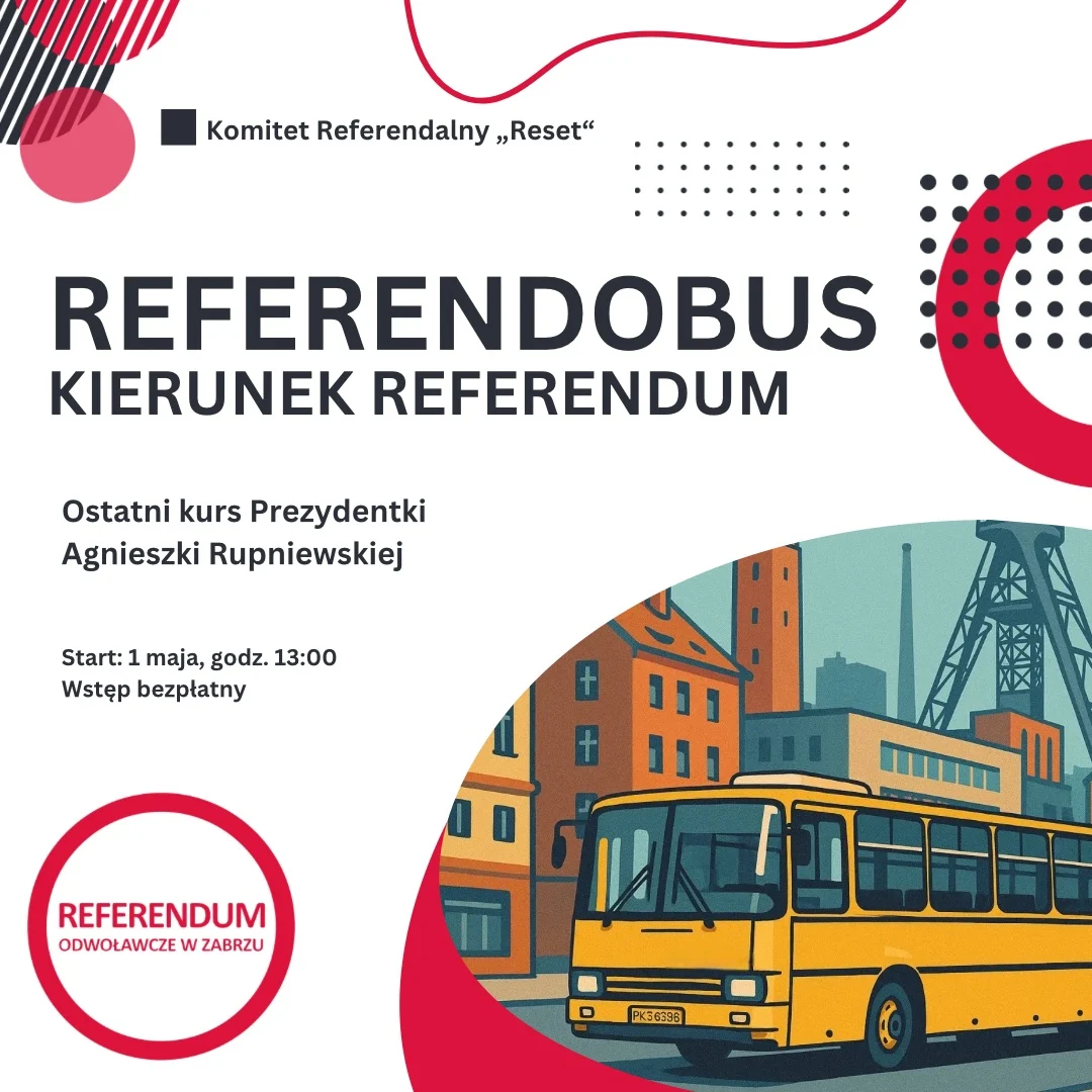 1 maja ulicami Zabrza przejedzie Referendobus