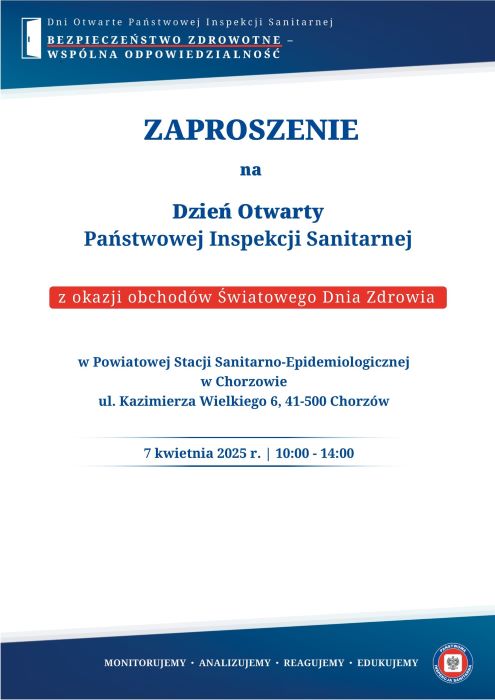 Dzień Otwarty Państwowej Inspekcji Sanitarnej już 7 kwietnia!