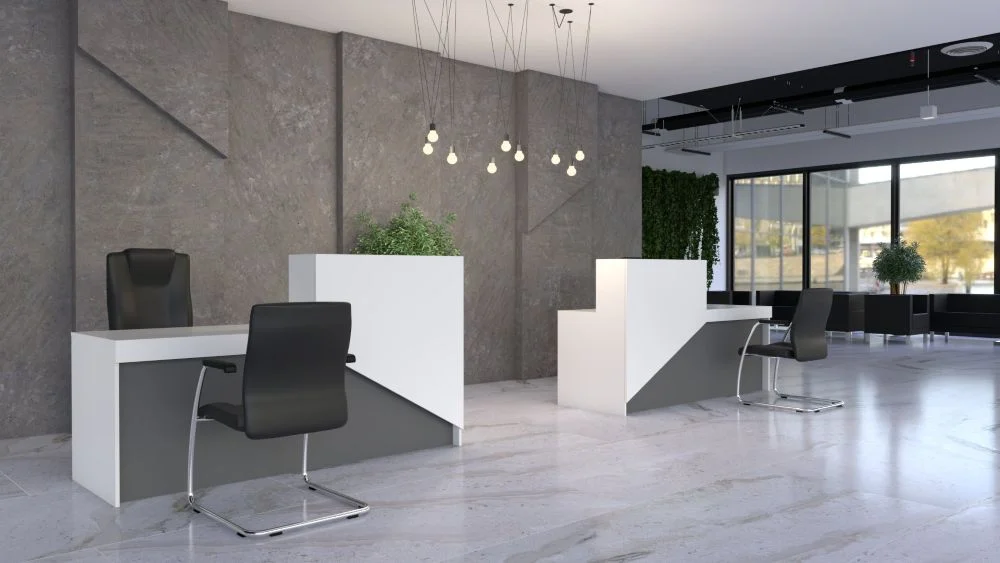 3 inspiracje na ladę recepcyjną do hotelu i biura