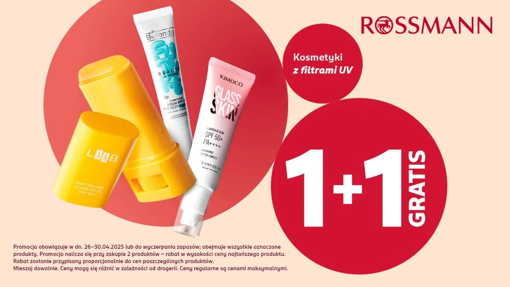 Promocja „1+1 gratis” na SPF w Rossmannie