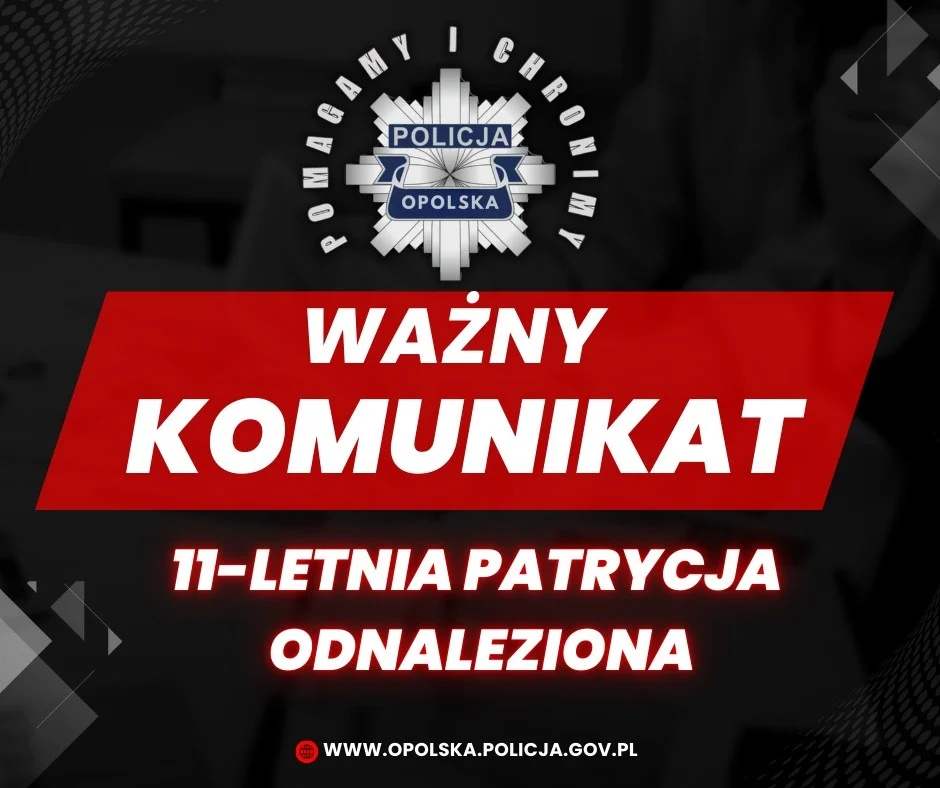 Poszukiwana 11-letnia Patrycja odnaleziona w Żorach!