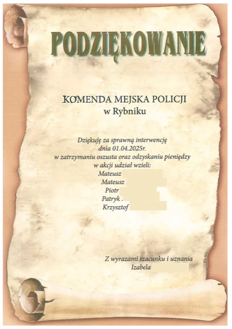 Sukces policji w sprawie oszustwa "na policjanta" – odzyskane 20 tysięcy złotych