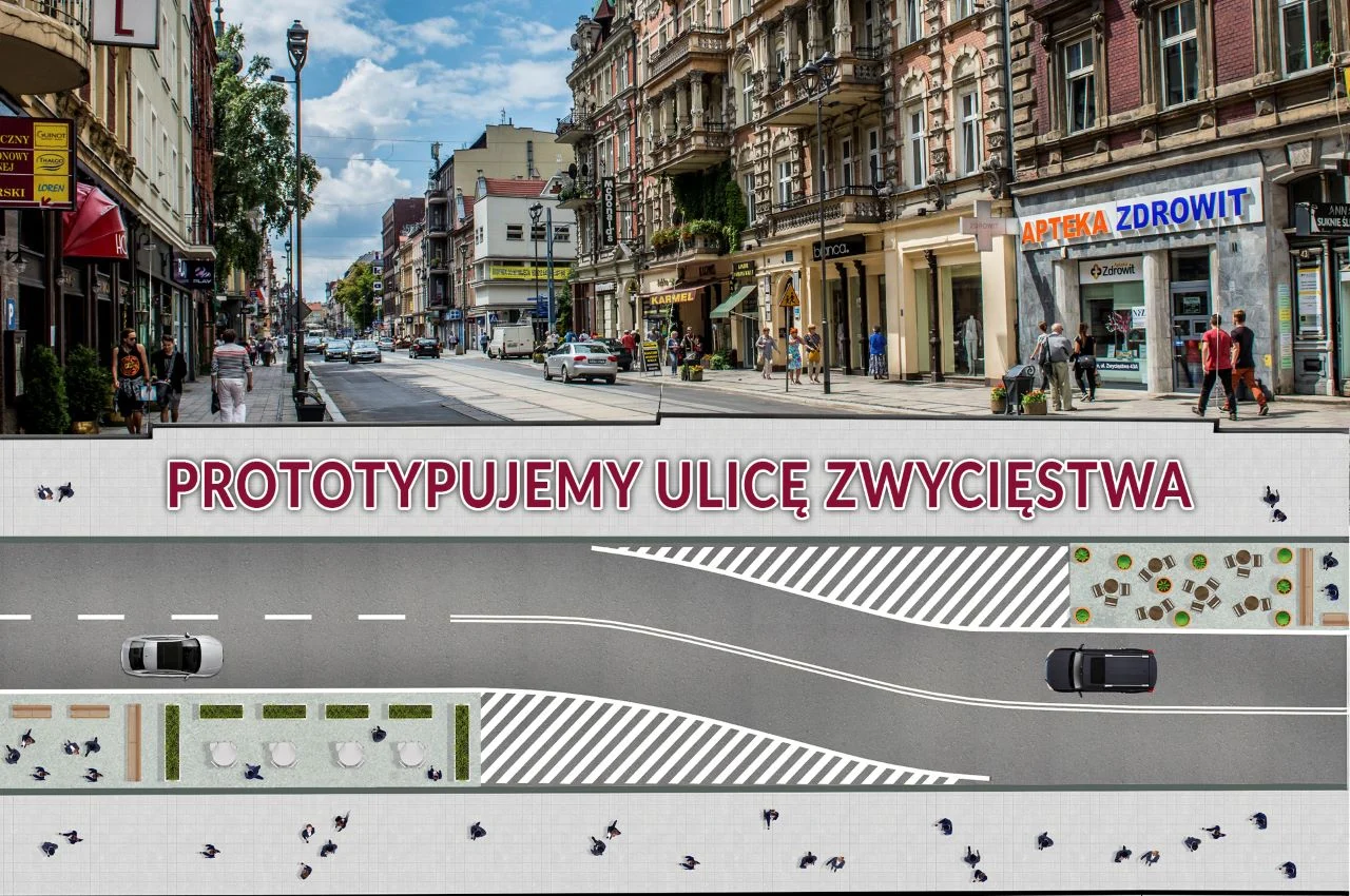 Gliwice przetestują nową, tymczasową aranżację ulicy Zwycięstwa