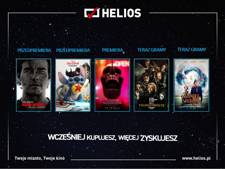 Majowy repertuar kin Helios